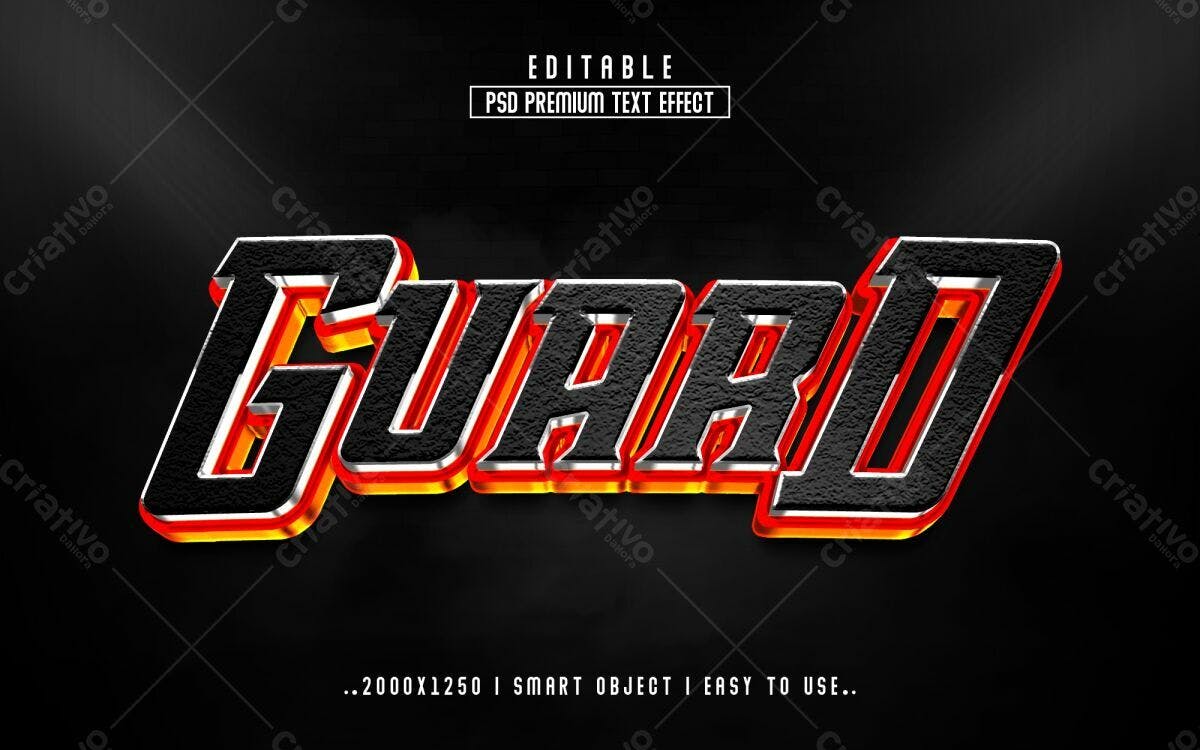 Efeito de Texto PSD Editável para Games