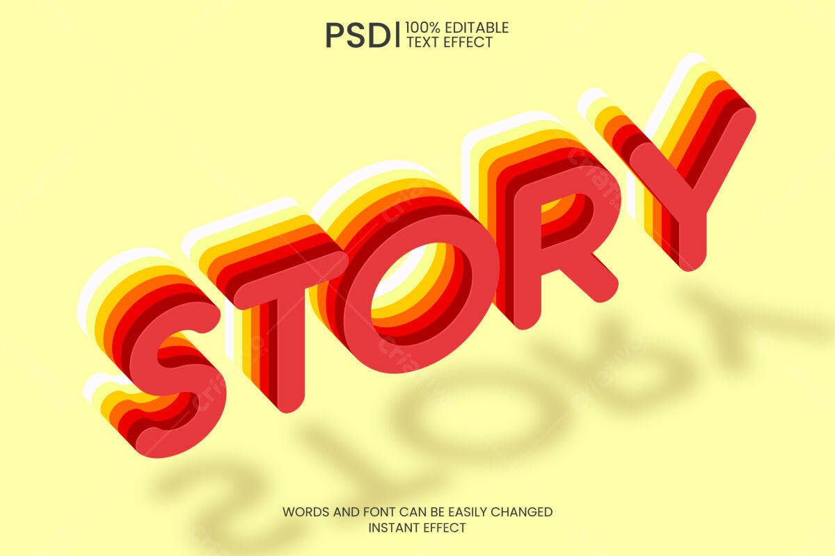 Efeito de Texto em PSD para Design Retro
