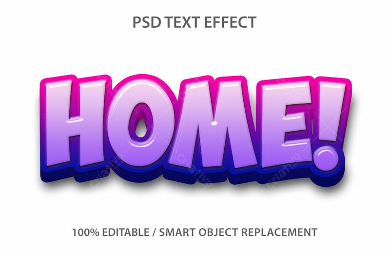 Home 3d efeito de texto psd editável estilo moderno