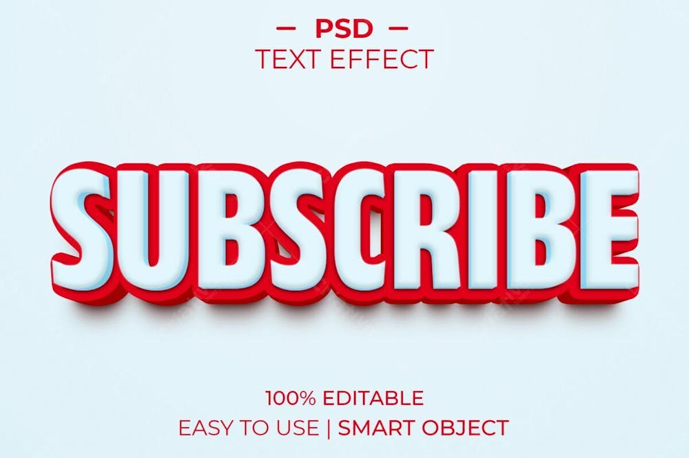 Inscreva Se No Estilo De Efeito De Texto Psd Editável Em 3D