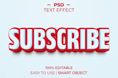 Inscreva Se No Estilo De Efeito De Texto Psd Editável Em 3D