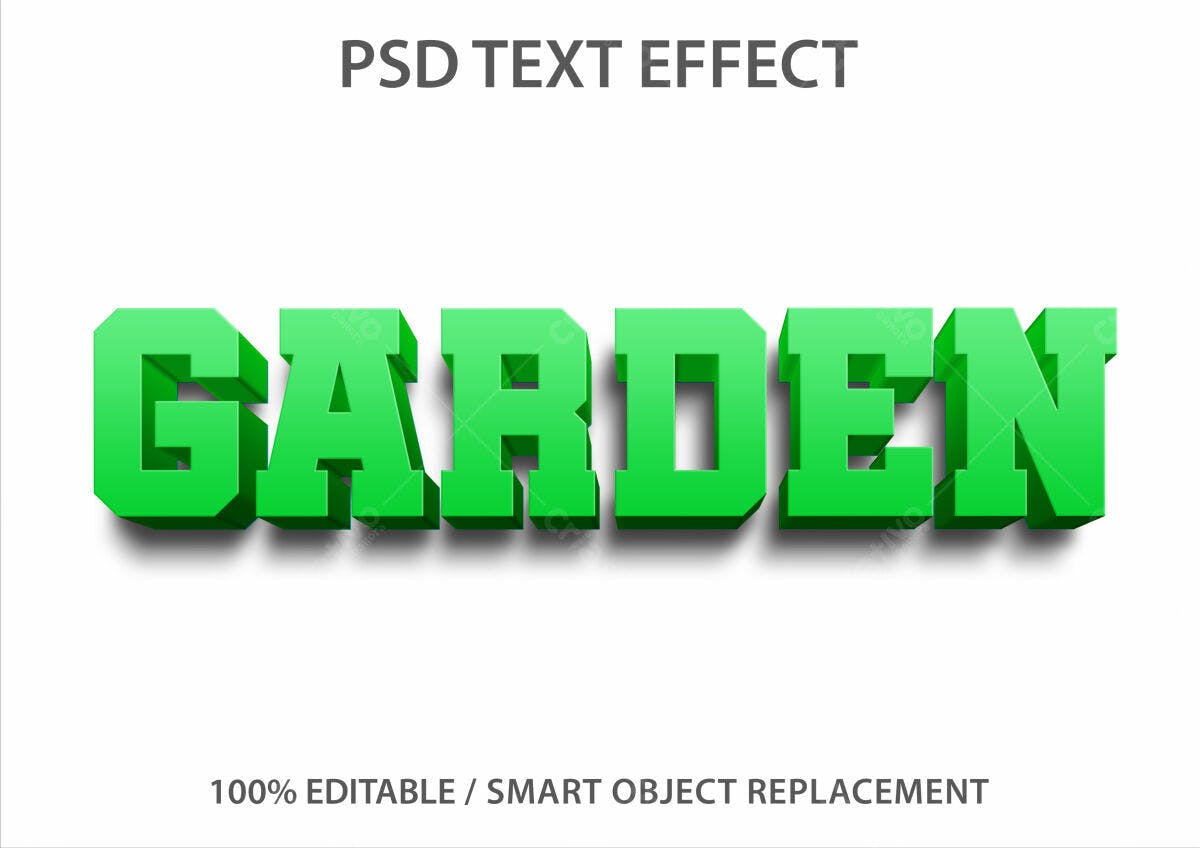 Efeito de Texto Jardim PSD Editável