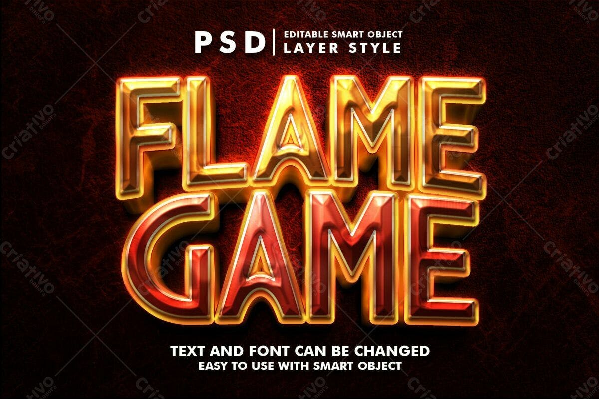 Kit de Texto Chama PSD Editável