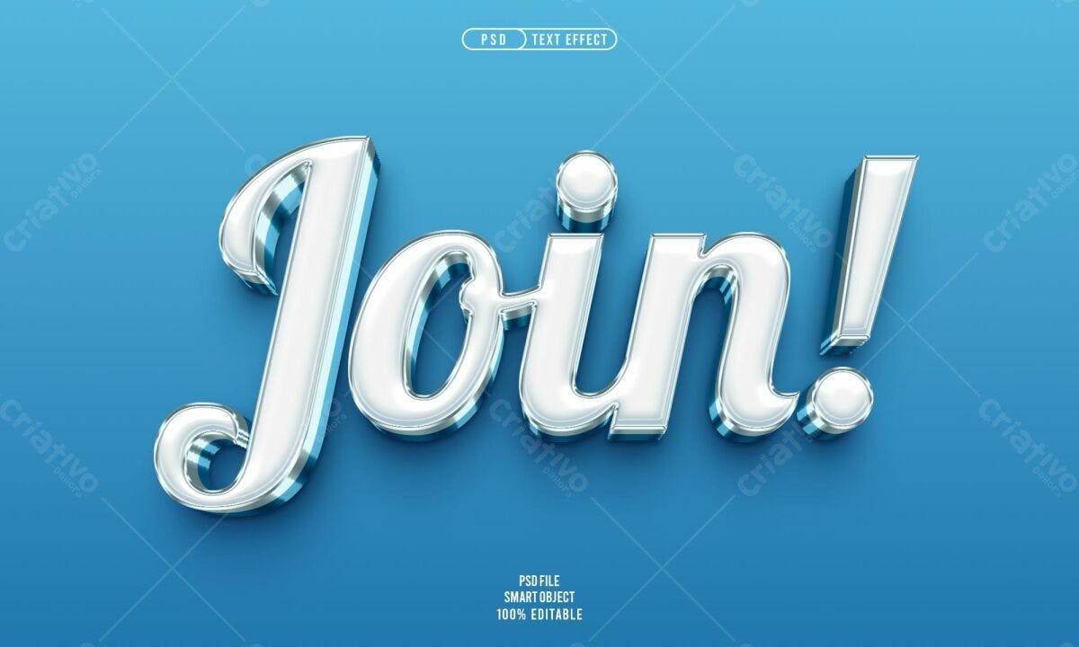 Efeito de Texto 3D Join PSD Editável