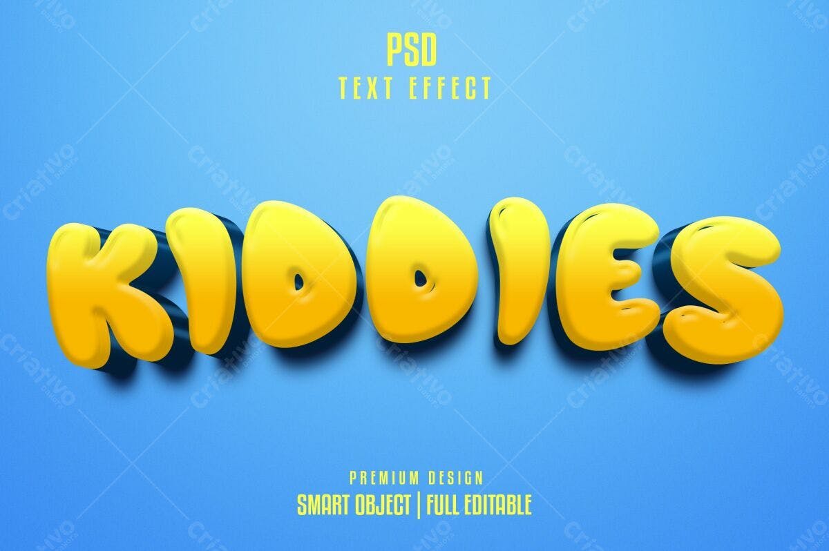 Efeito de Texto Kiddies PSD Editável