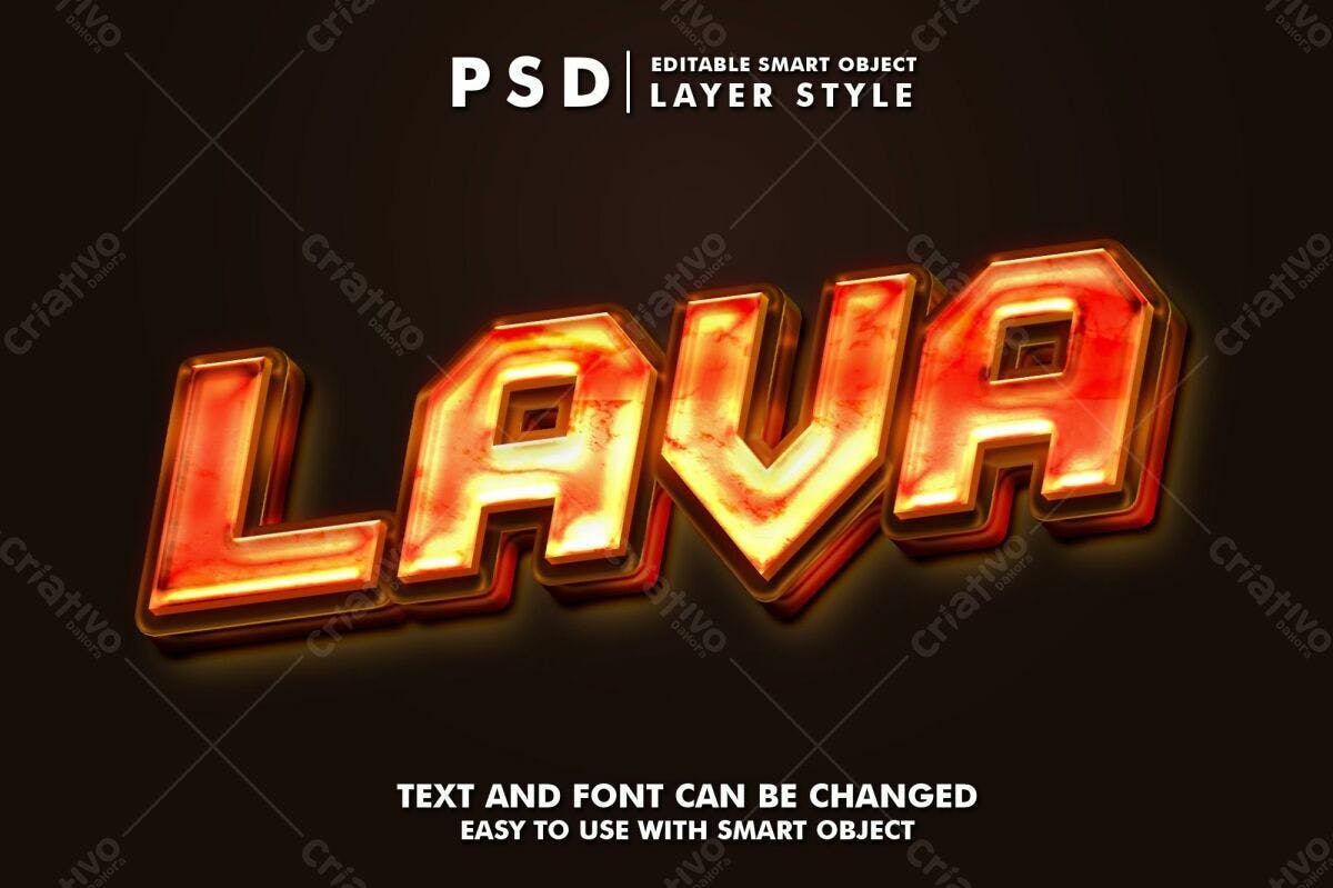 Estilo de Texto Lava PSD Editável