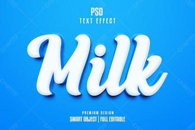 Leite 3D Editável Estilo De Efeito De Texto Psd 9