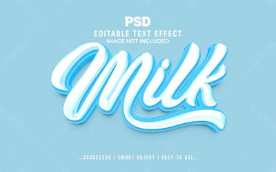 Leite 3D Editável Psd Efeito De Texto Estilo 8