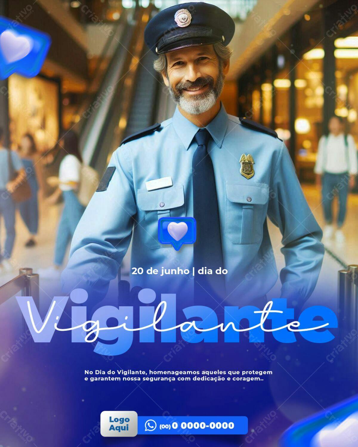 Flyer Dia do Vigilante PSD Editável