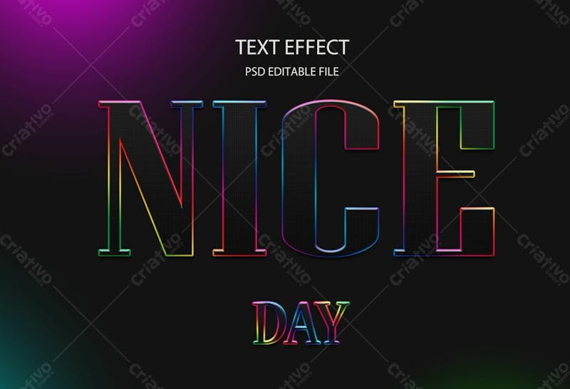 Nice day 3d editable psd text effect style