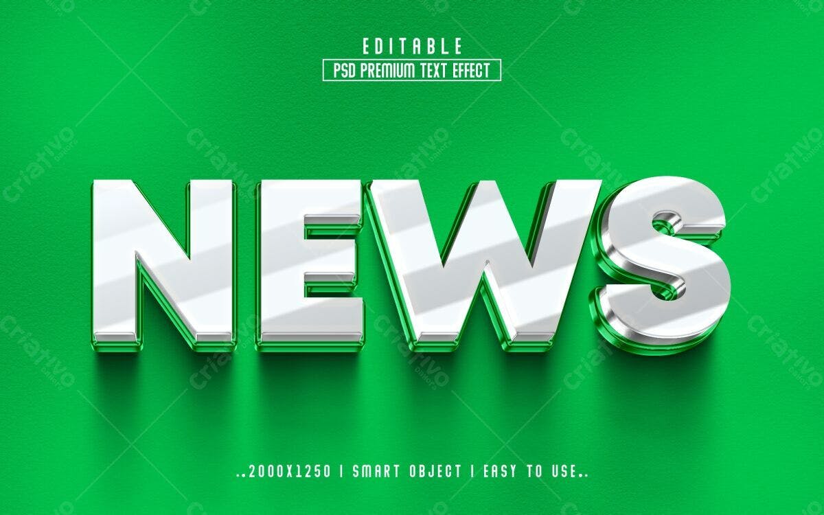 Efeito de Texto para Notícia PSD Editável