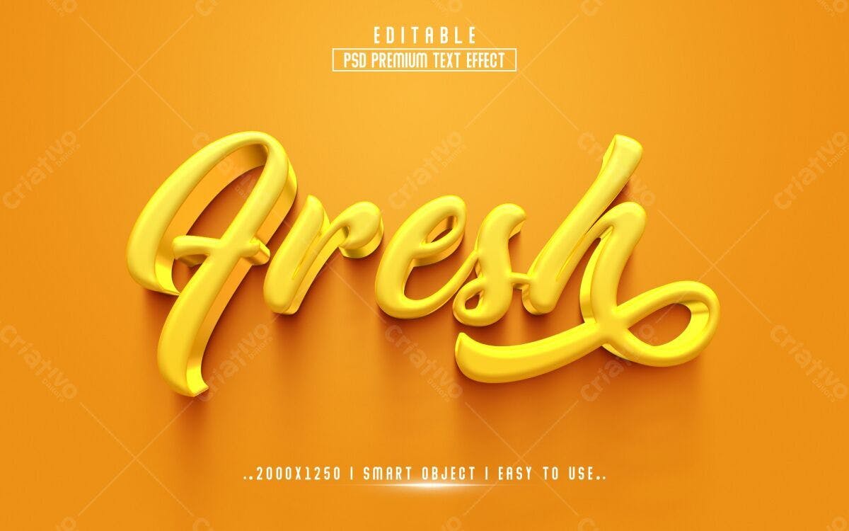 Efeito de Texto 3D em PSD Editável