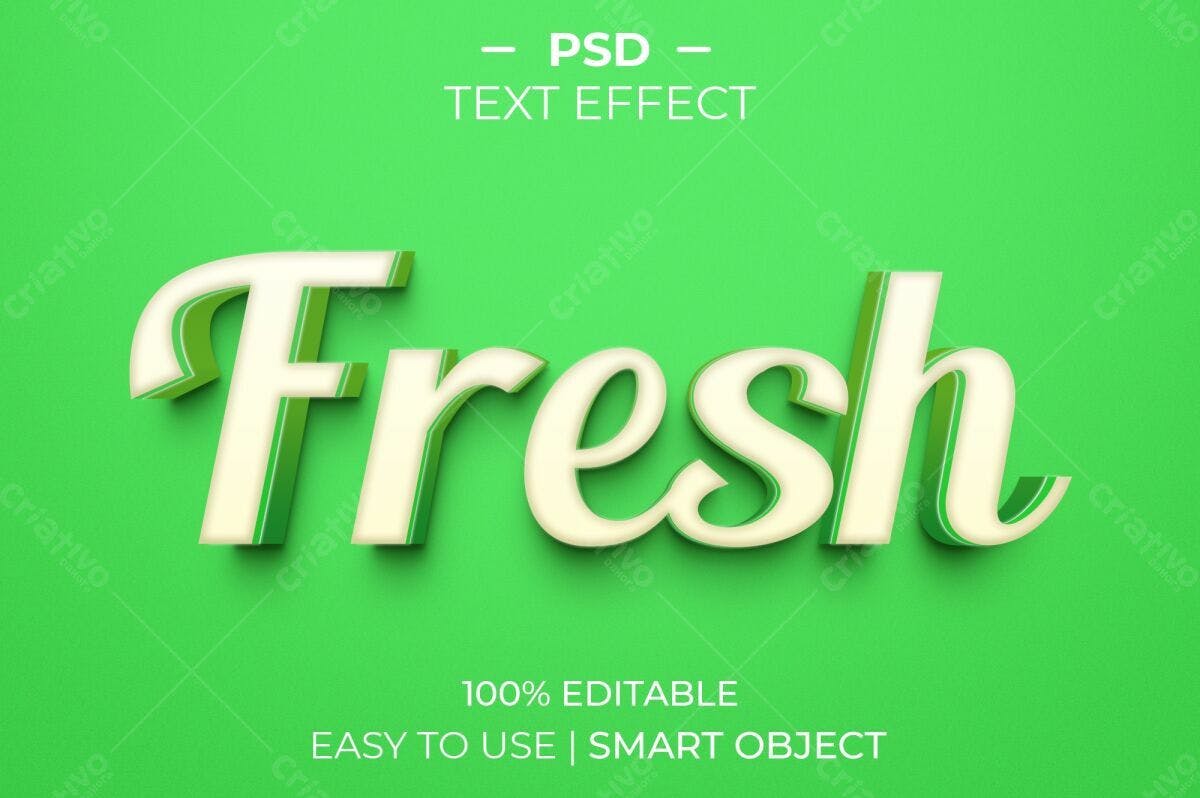 Efeito de Texto Fresh PSD Editável