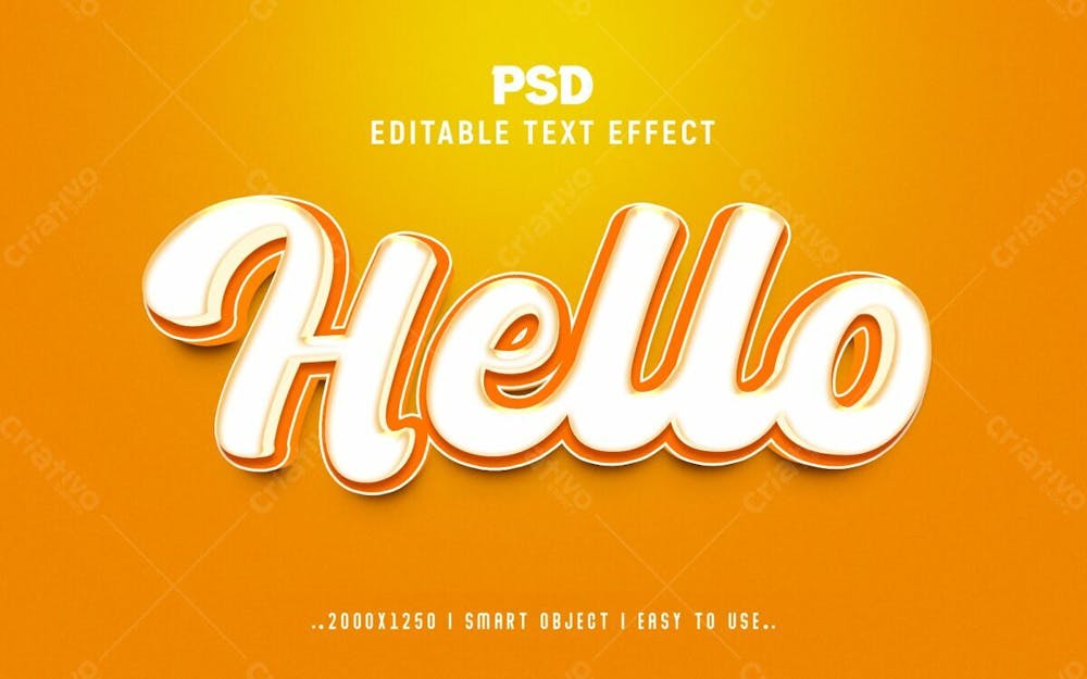 Olá 3D Editável Psd Estilo De Efeito De Texto 10