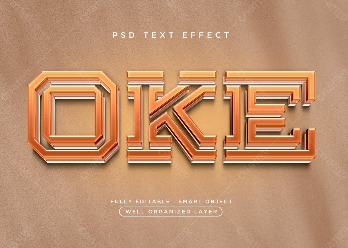 Efeito de Texto em PSD Editável para Design Moderno