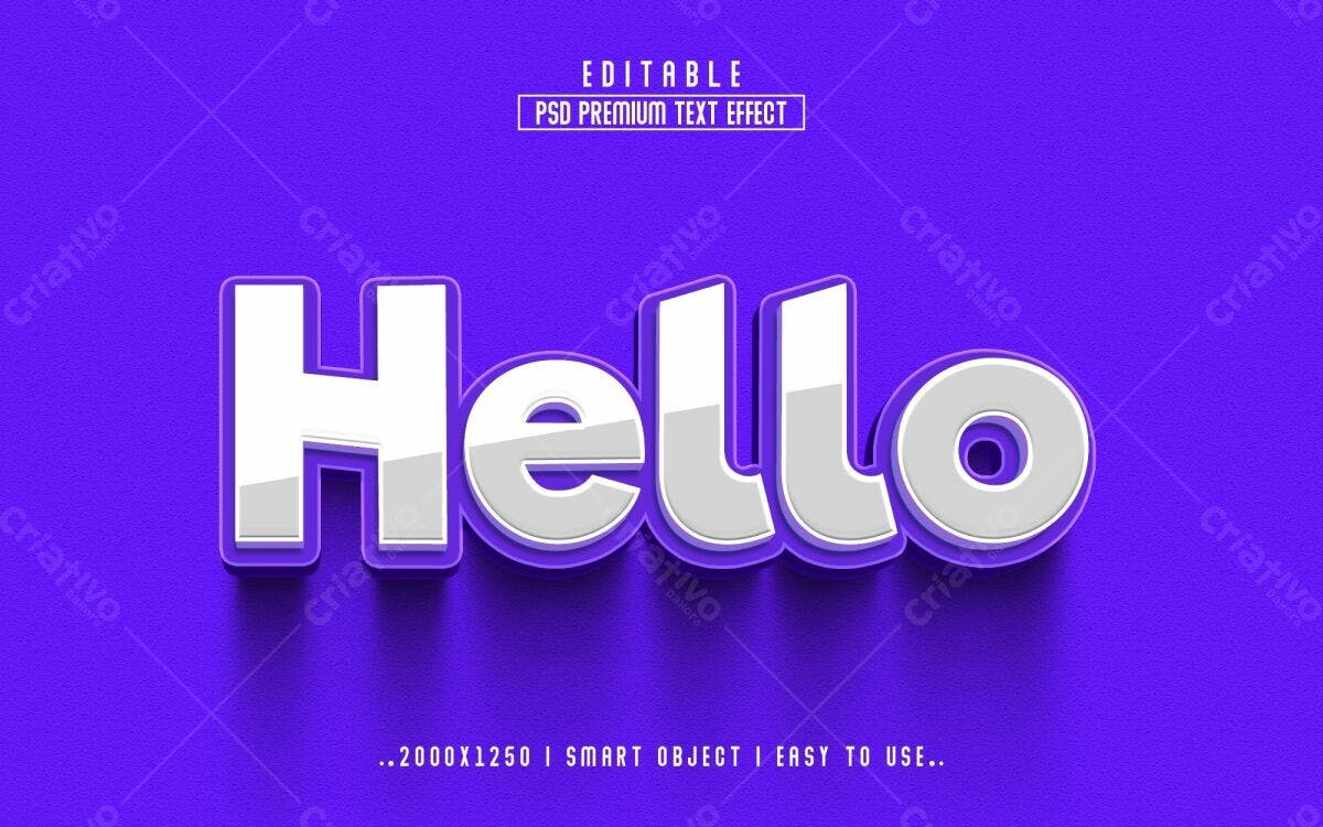 Efeito de Texto PSD Editável para Boas-Vindas