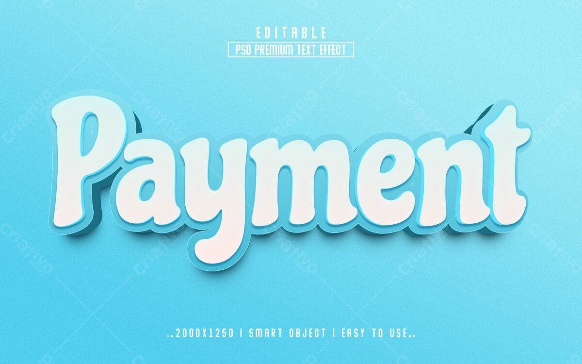 Efeito de Texto PSD para Pagamentos Editável