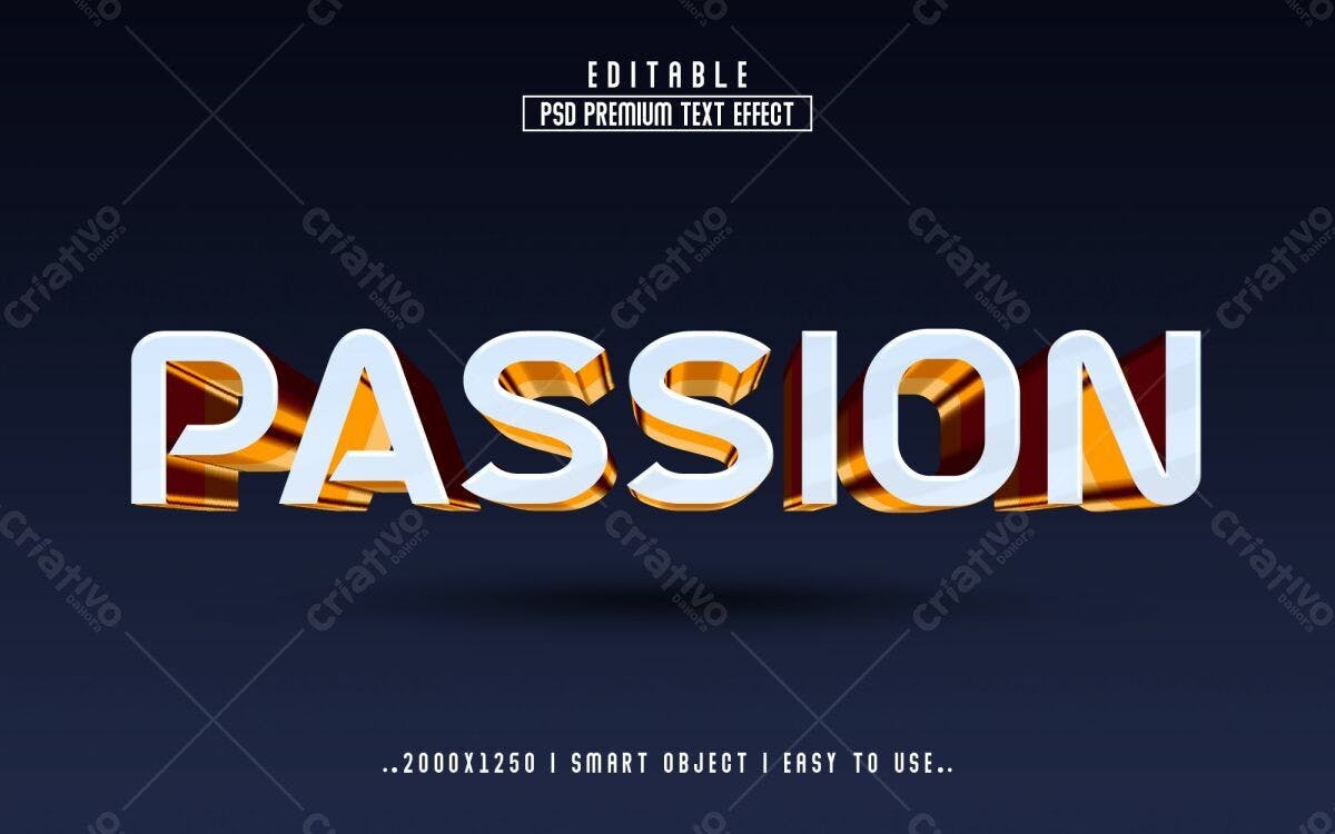 Efeito de Texto 3D Luxuoso PSD Editável