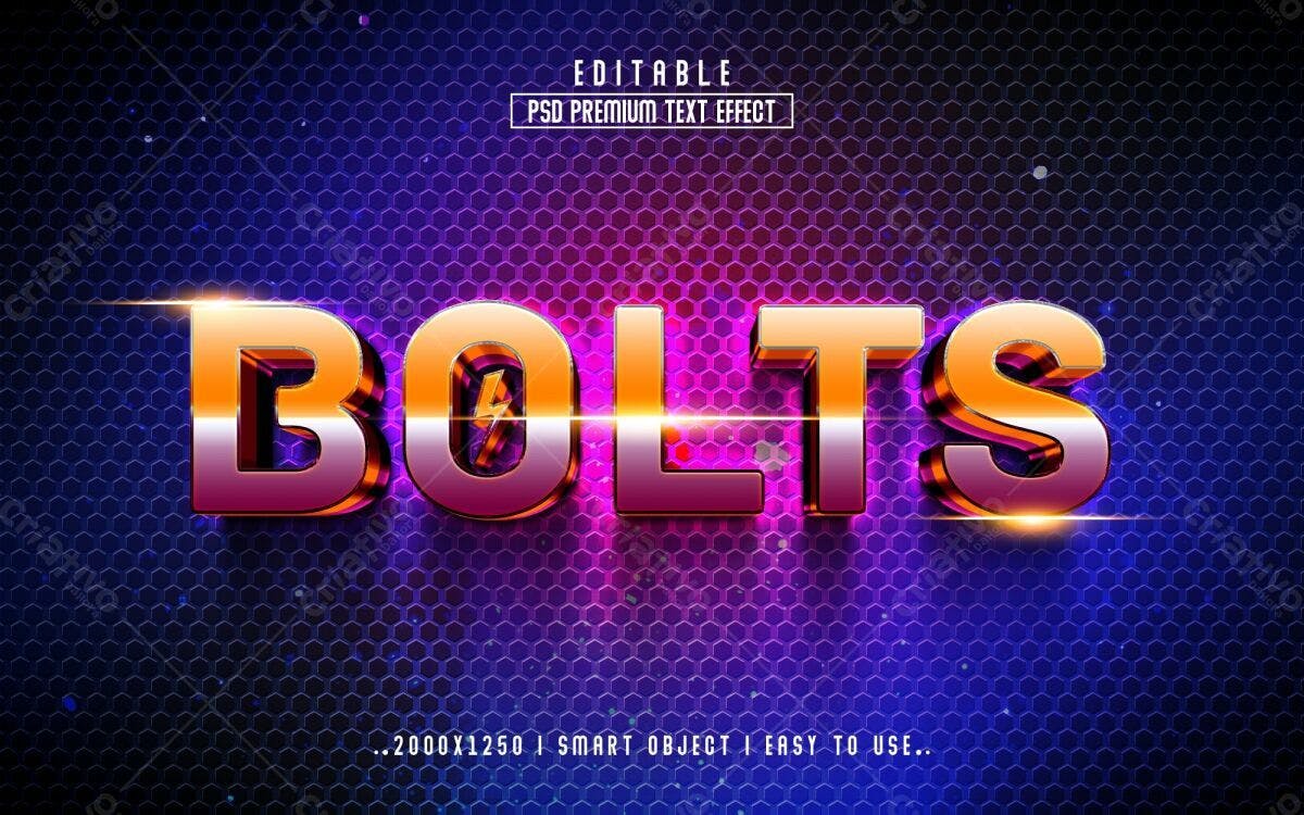 Efeito de Texto 3D Premium PSD Editável