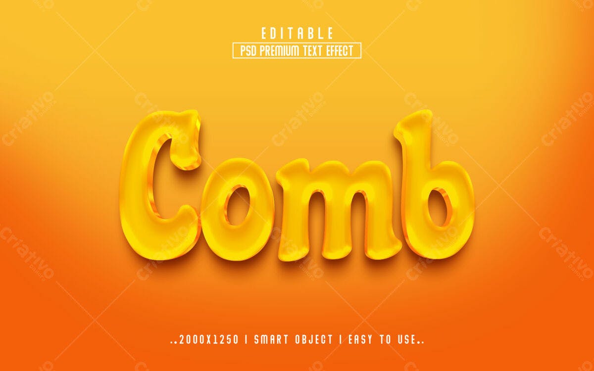 Efeito de Texto Comb PSD Editável
