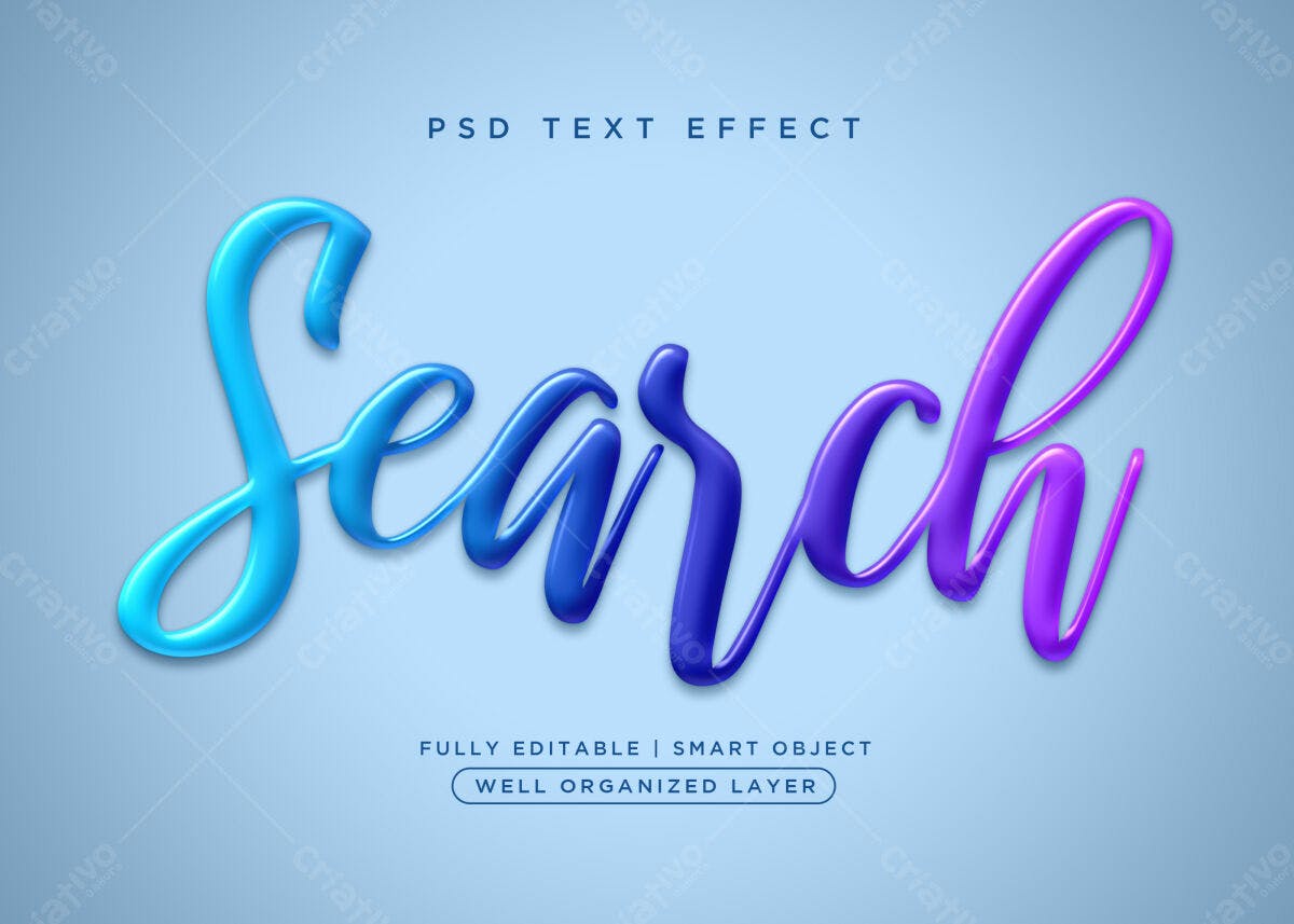 Efeito de Texto Search PSD Editável