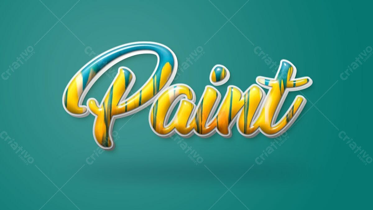 Efeito de Texto Pintura Abstrata PSD Editável