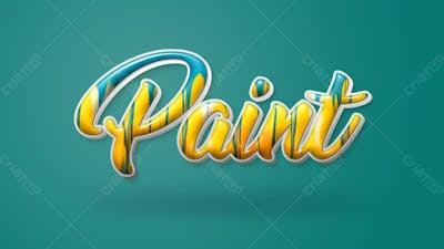 Pinte Estilo De Efeito De Texto Editável Em 3D