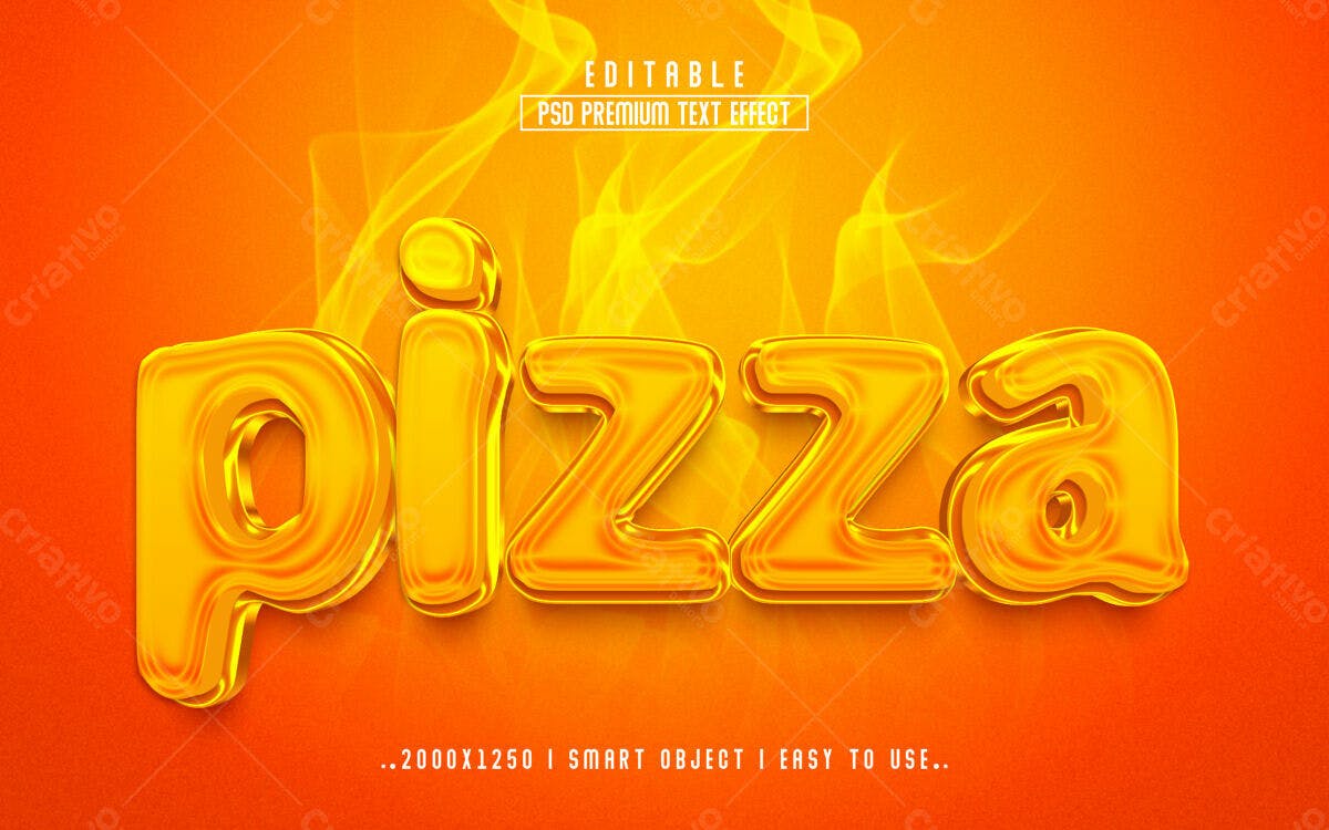 Efeito de Texto Pizza PSD Editável