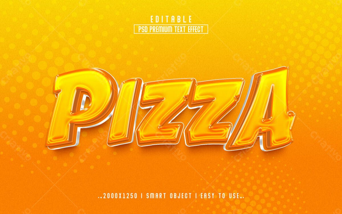 Efeito de Texto Pizza PSD Editável