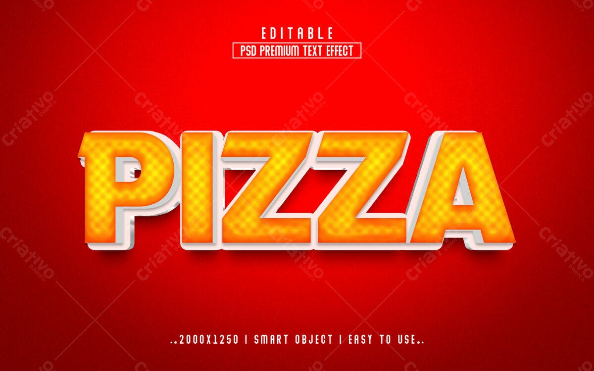 Efeito de Texto Pizza PSD Editável
