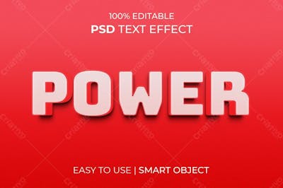Poder 3D Estilo De Efeito De Texto Psd Editável