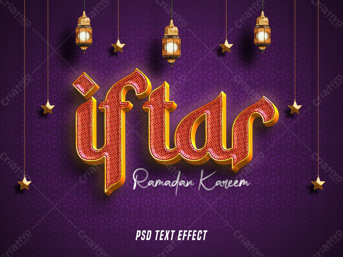 Efeito de Texto Ramadan Kareem PSD Editável