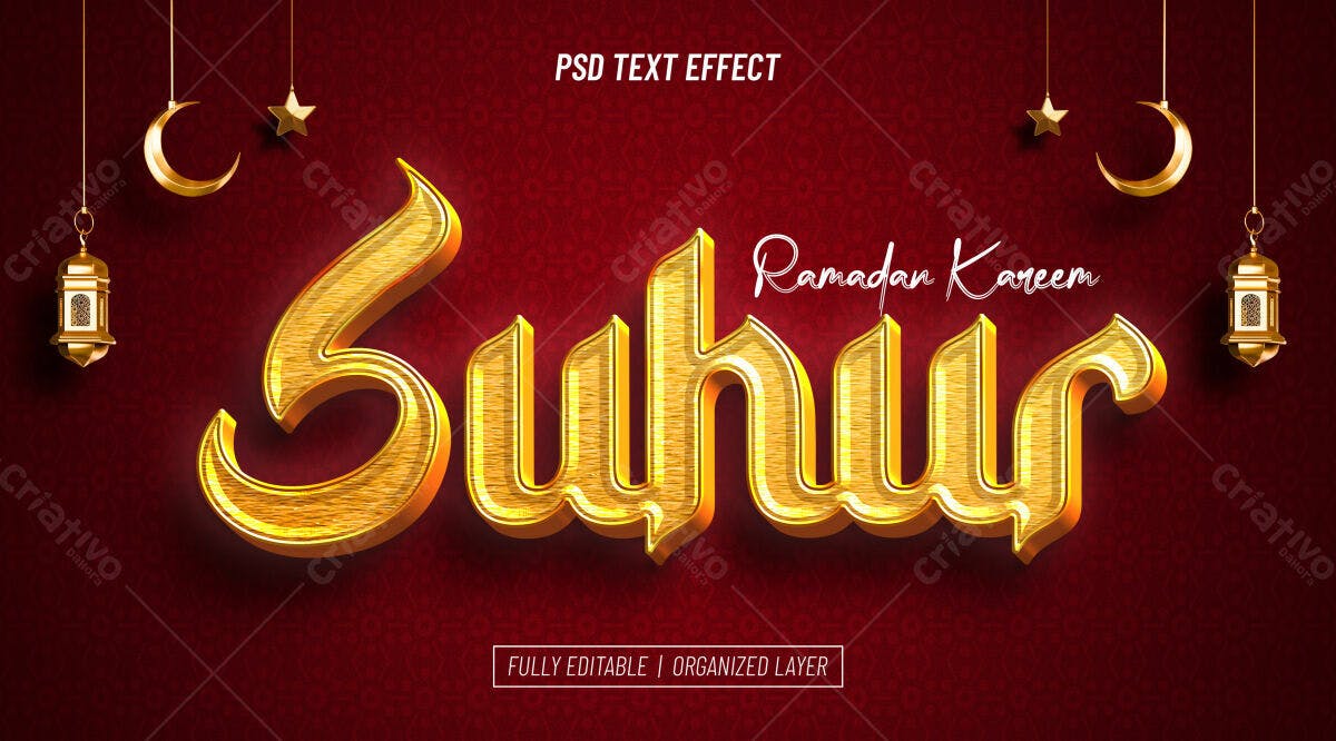 Efeito de Texto Ramadan Kareem PSD Editável