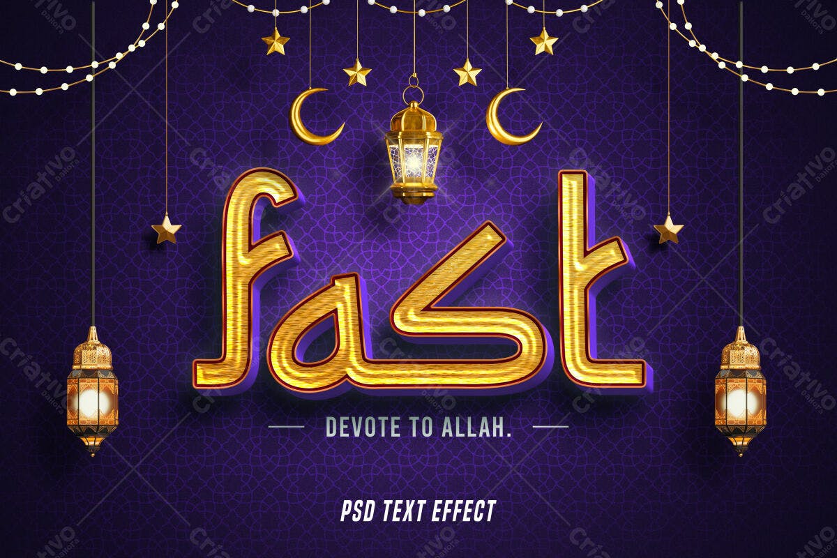 Efeito de Texto Ramadan PSD Editável