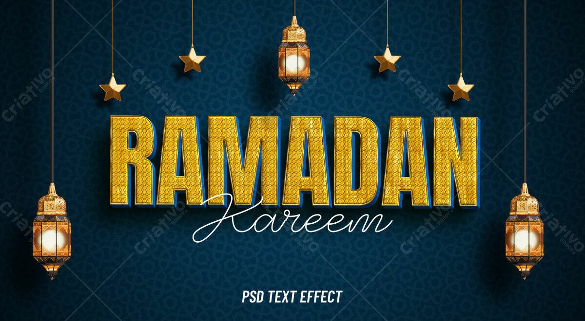 Efeito de Texto Ramadan Kareem PSD Editável
