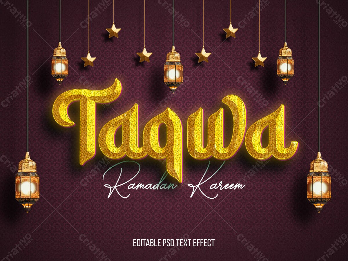 Efeito de Texto Ramadan Kareem PSD Editável