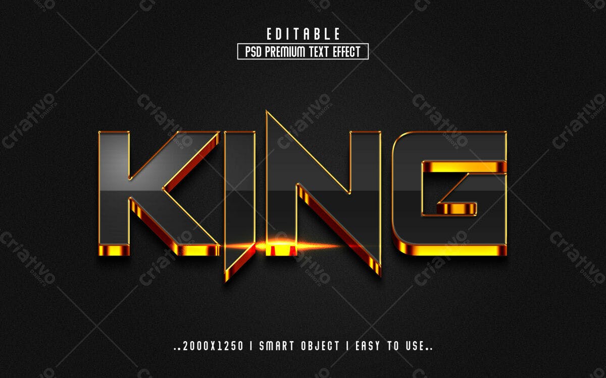 Efeito de Texto Premium KING PSD Editável