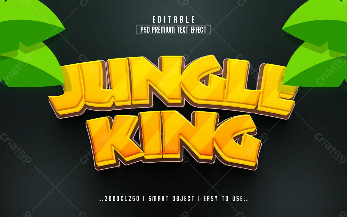Efeito de Texto Jungle King PSD Editável