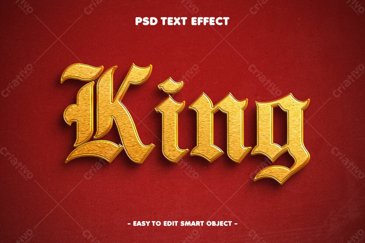 Efeito de Texto King PSD Editável
