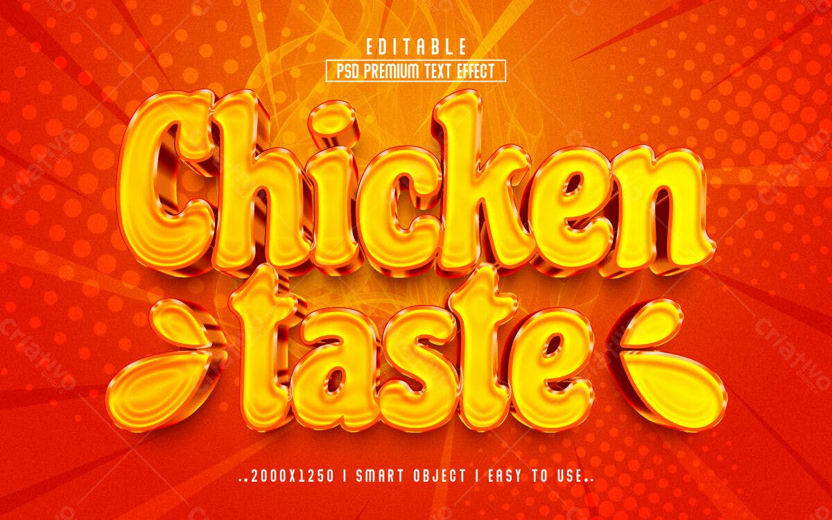 Efeito de Texto PSD para Cardápio de Frango