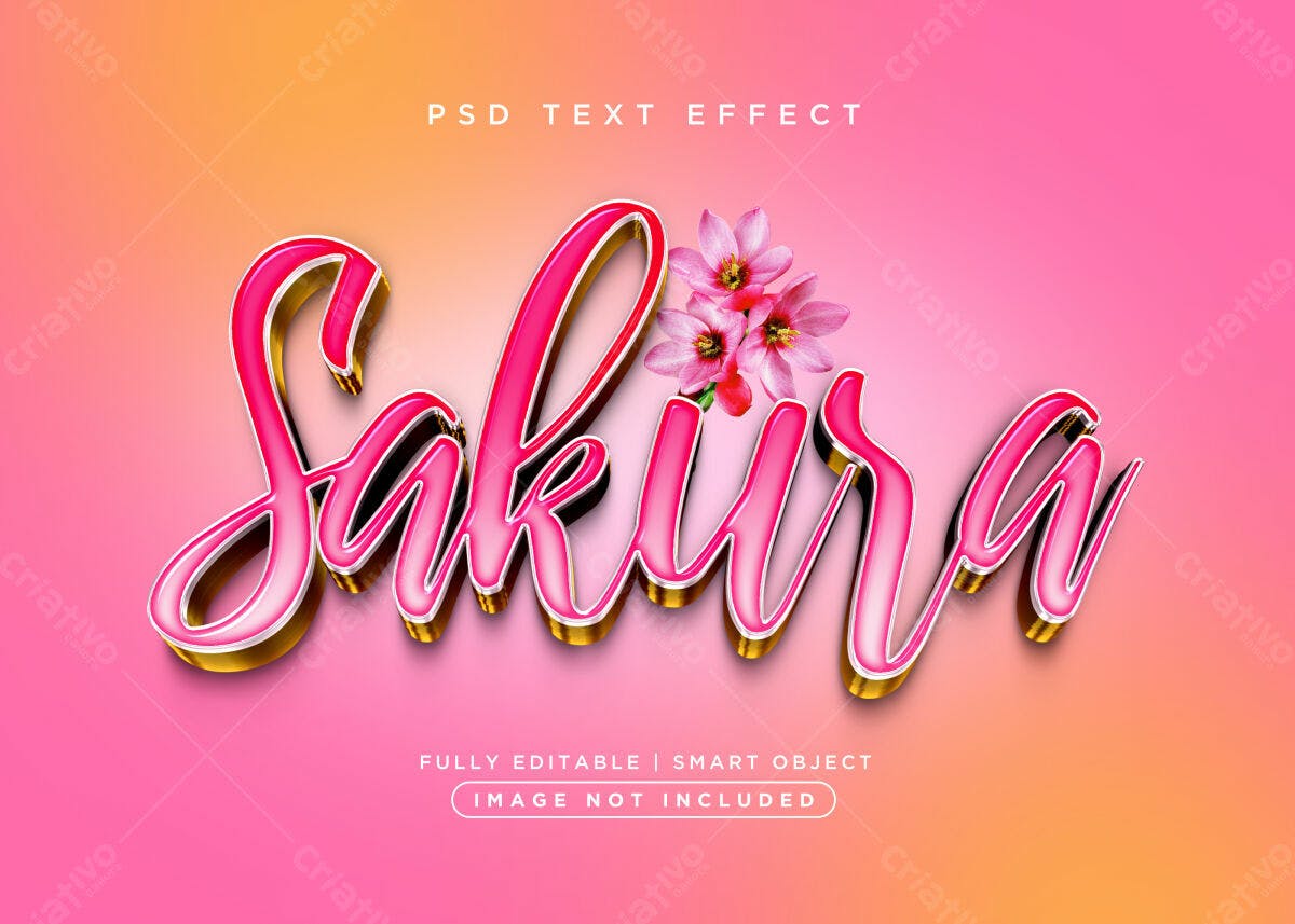 Efeito de Texto Sakura PSD Editável