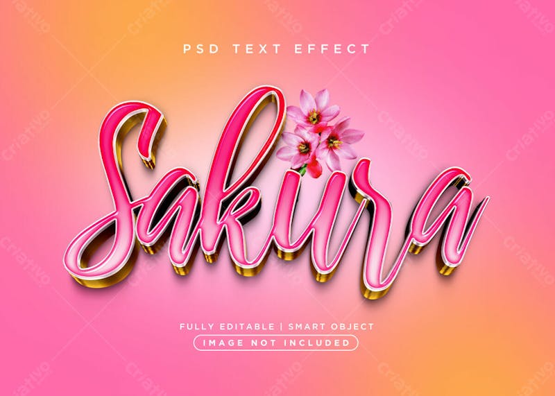 Sakira 3d efeito de texto psd editável estilo moderno