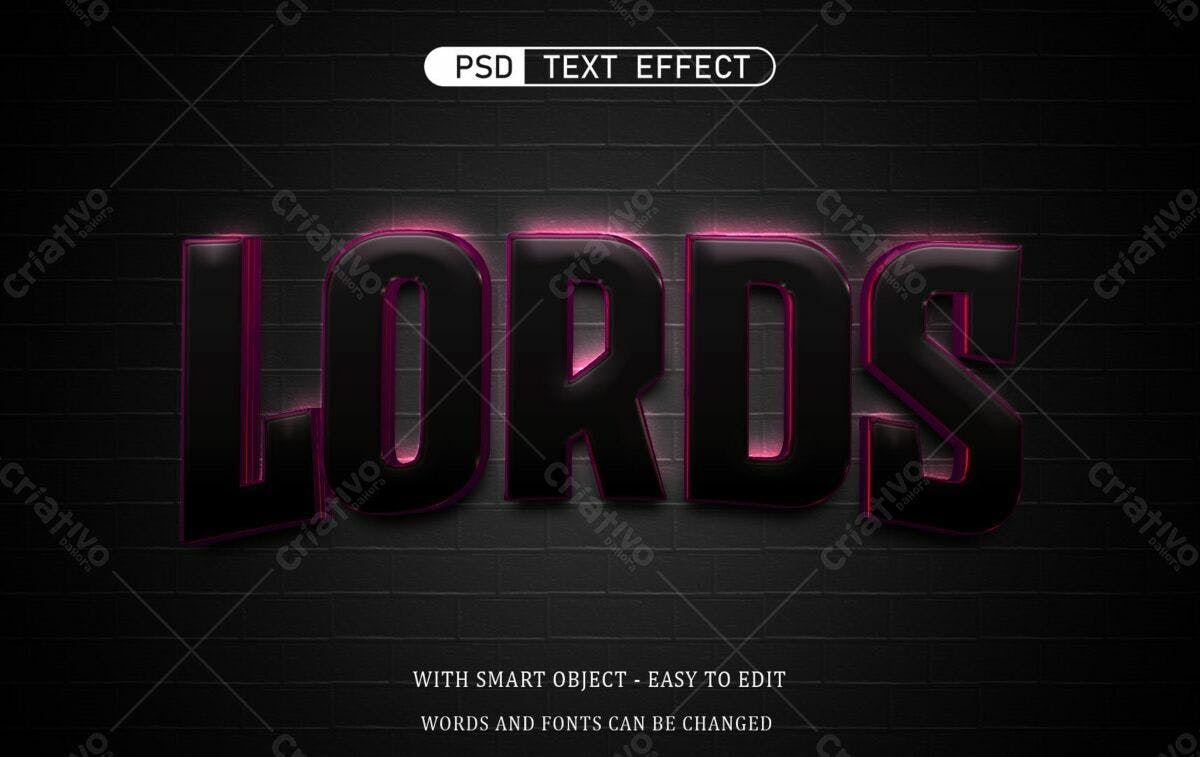 Efeito de Texto Neon em PSD Editável