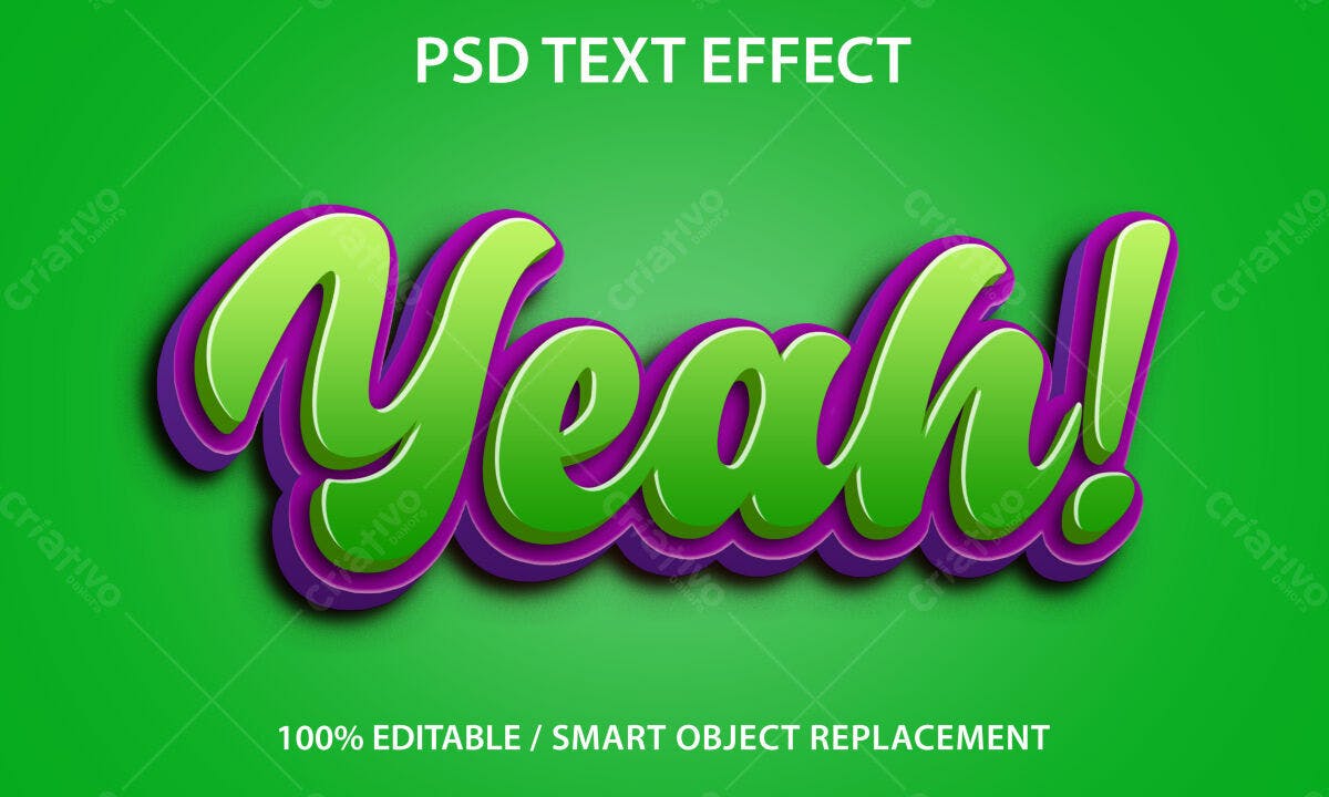 Efeito de Texto Yeah! PSD Editável