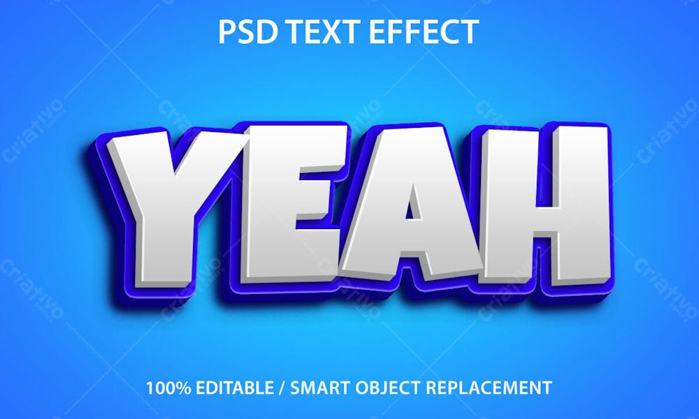 Sim, Efeito De Texto Psd Editável Em 3D Estilo Moderno