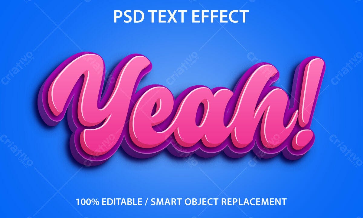 Efeito de Texto Yeah! PSD Editável