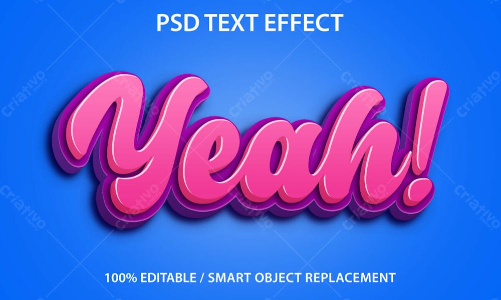 Sim, Efeito De Texto Psd Editável Em 3D Estilo Moderno