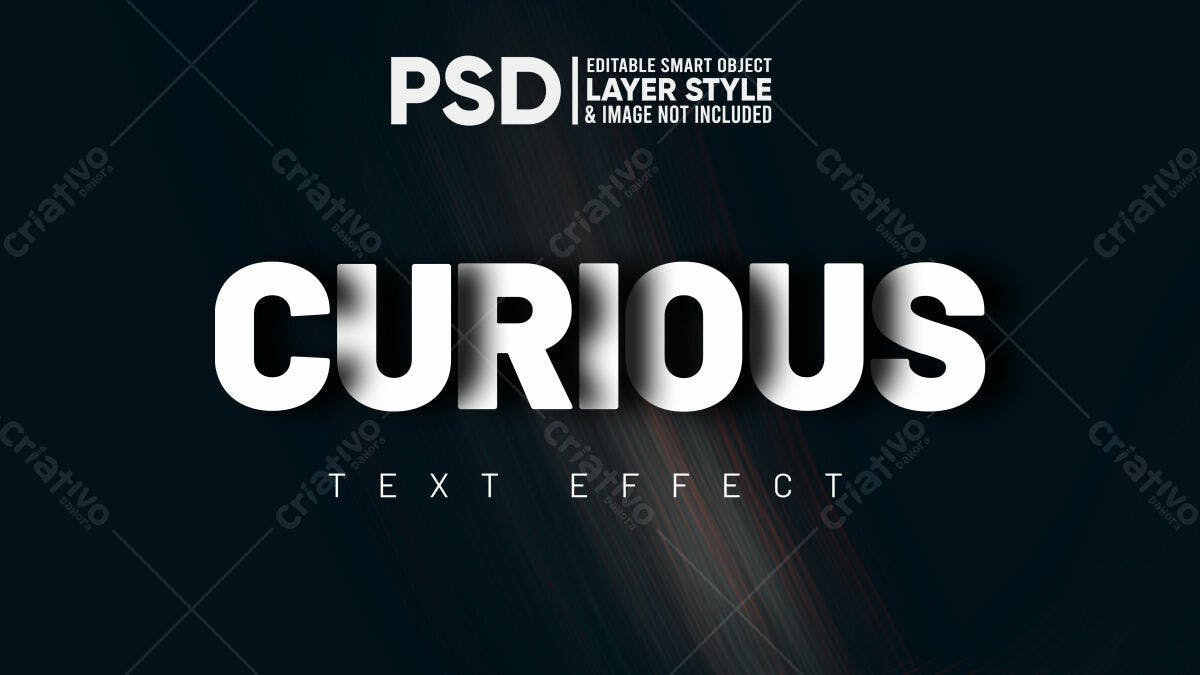 Efeito de Texto Curioso PSD Editável