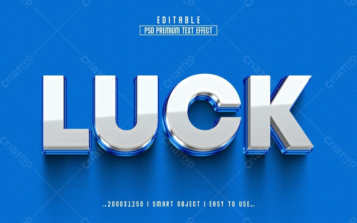 Efeito de Texto Premium LUCK PSD Editável