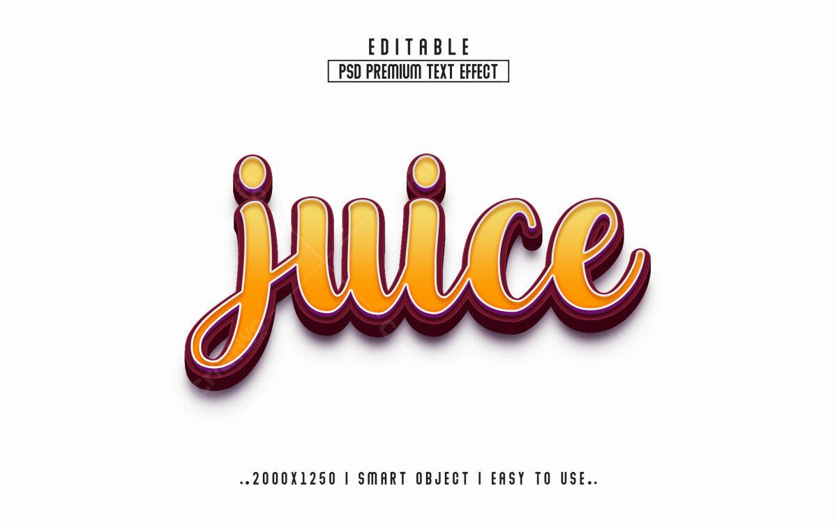 Efeito de Texto Juice PSD Editável